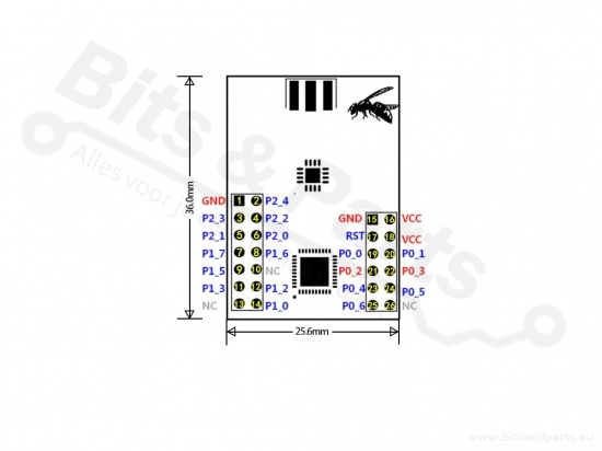 ZigBee CC2530 + CC2591 board with antenna